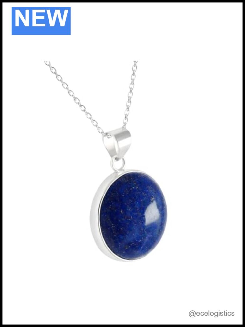 925 Sterling Silver Round Gemstone Handmade Pendant Necklace for Women